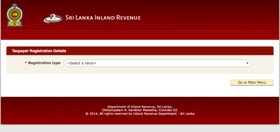 IRD Taxpayer Registration Details page with the Registration type dropdown.
